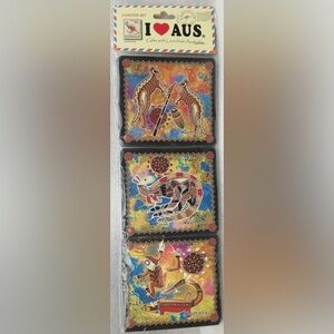 NEW I Love AUS Coaster Set Australia